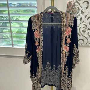 Johnny Was midi kaftan with pockets.